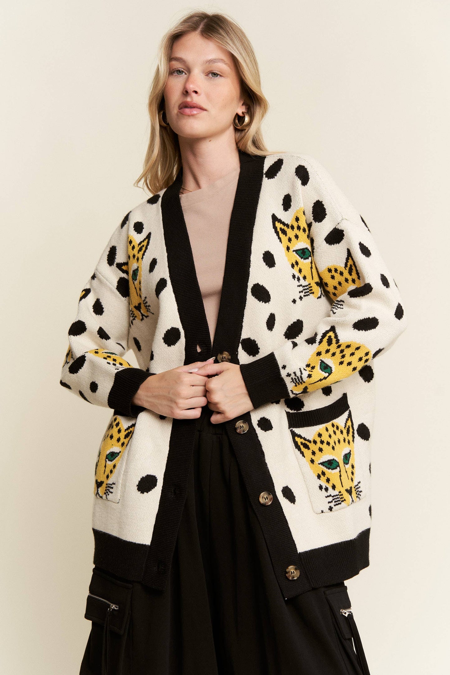 PLUS SIZE CHEETAHLICIOUS CARDIGAN