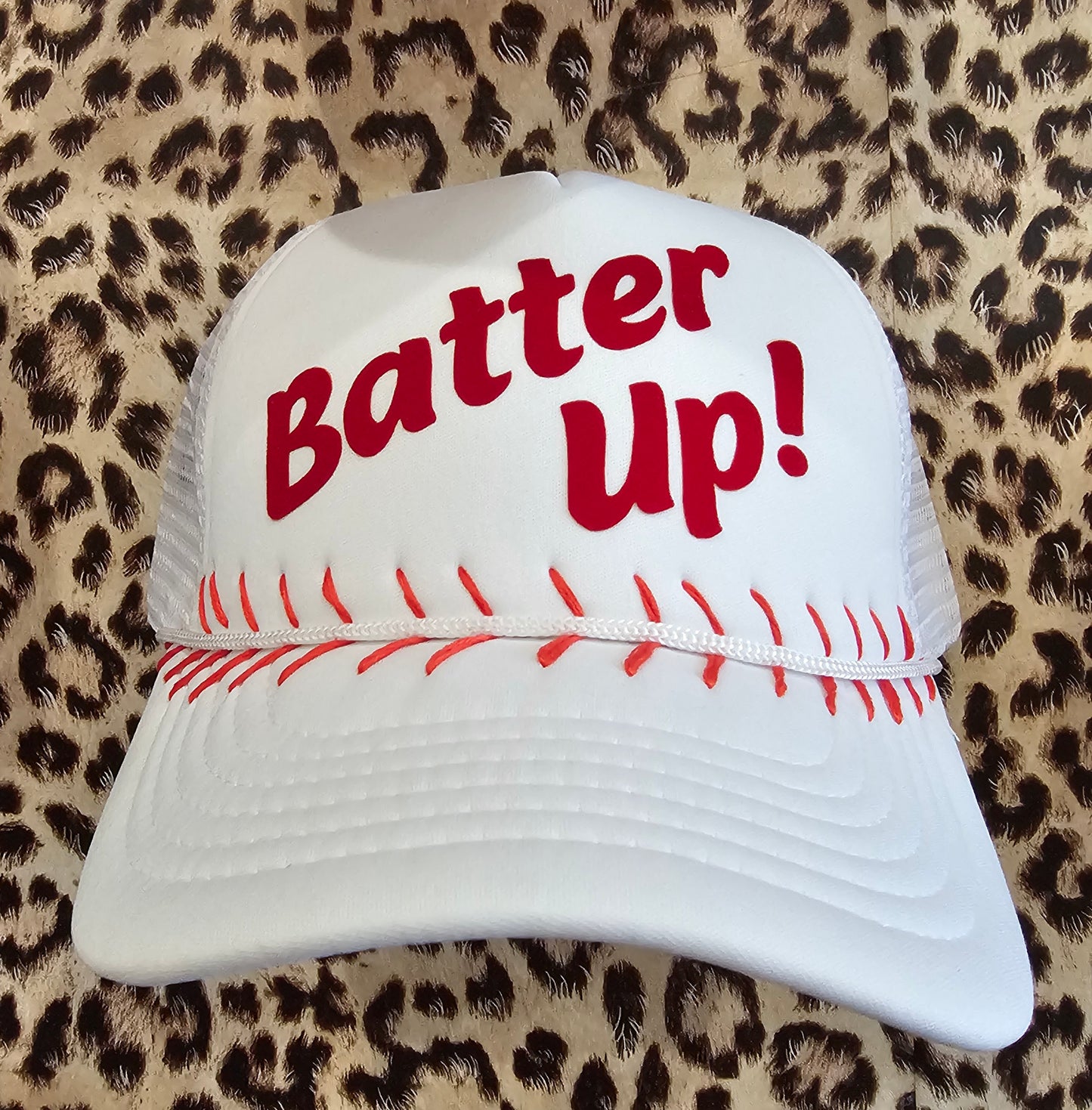 "Batter Up" White Trucker Hat