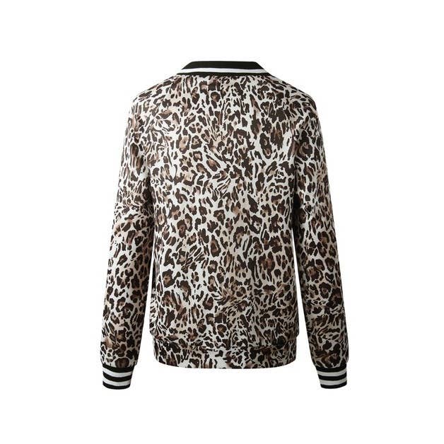 Printed Zip Up Long Sleeves Bomber Jacket