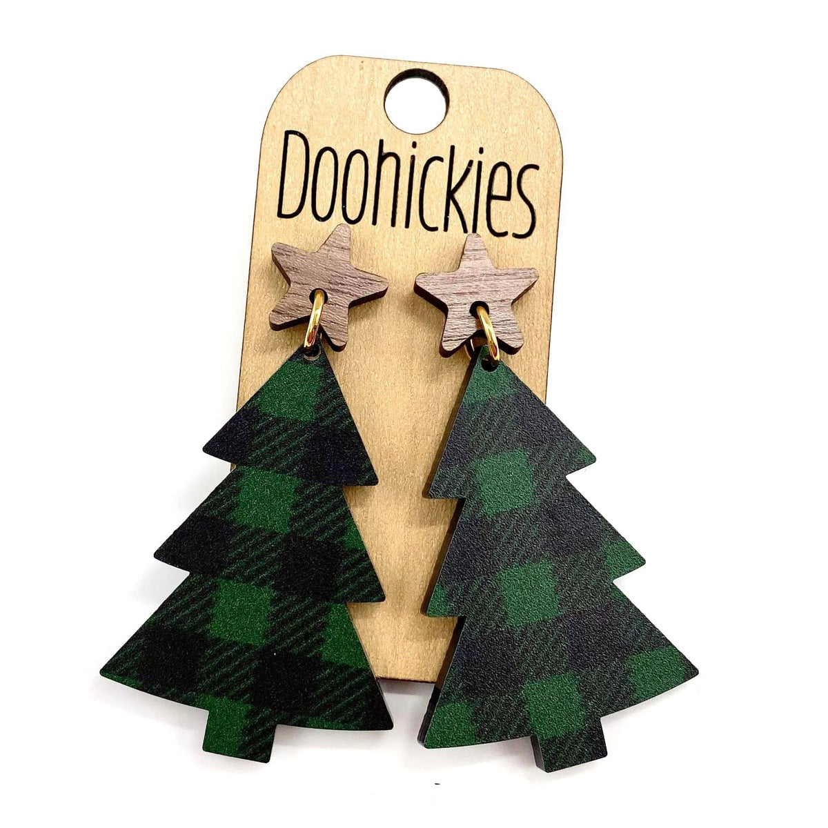 Festive Country Trees - Christmas Acrylic Earrings