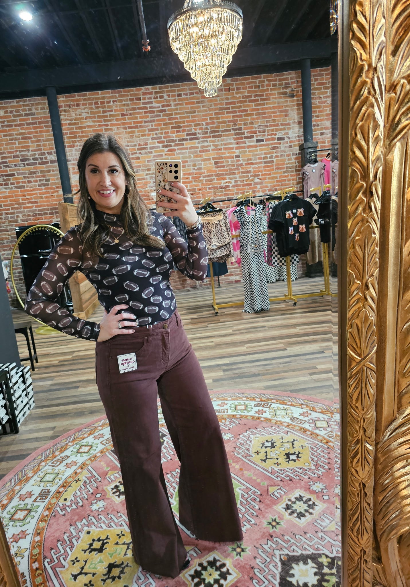 TUMMY CONTROL HIGH RISE WIDE LEG PALAZZO JEANS