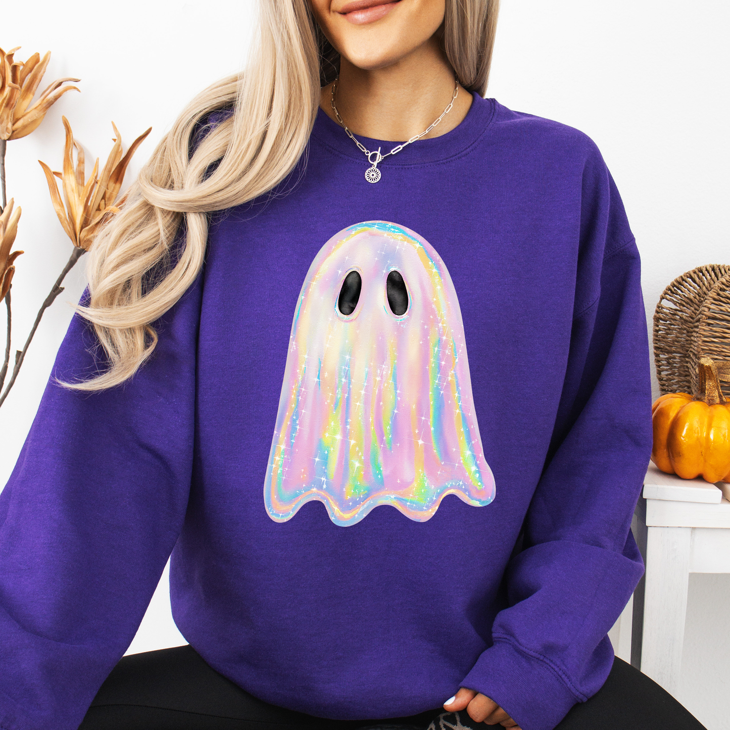 Shimmering Ghost, Iridescent Ghost Halloween Sweatshirt