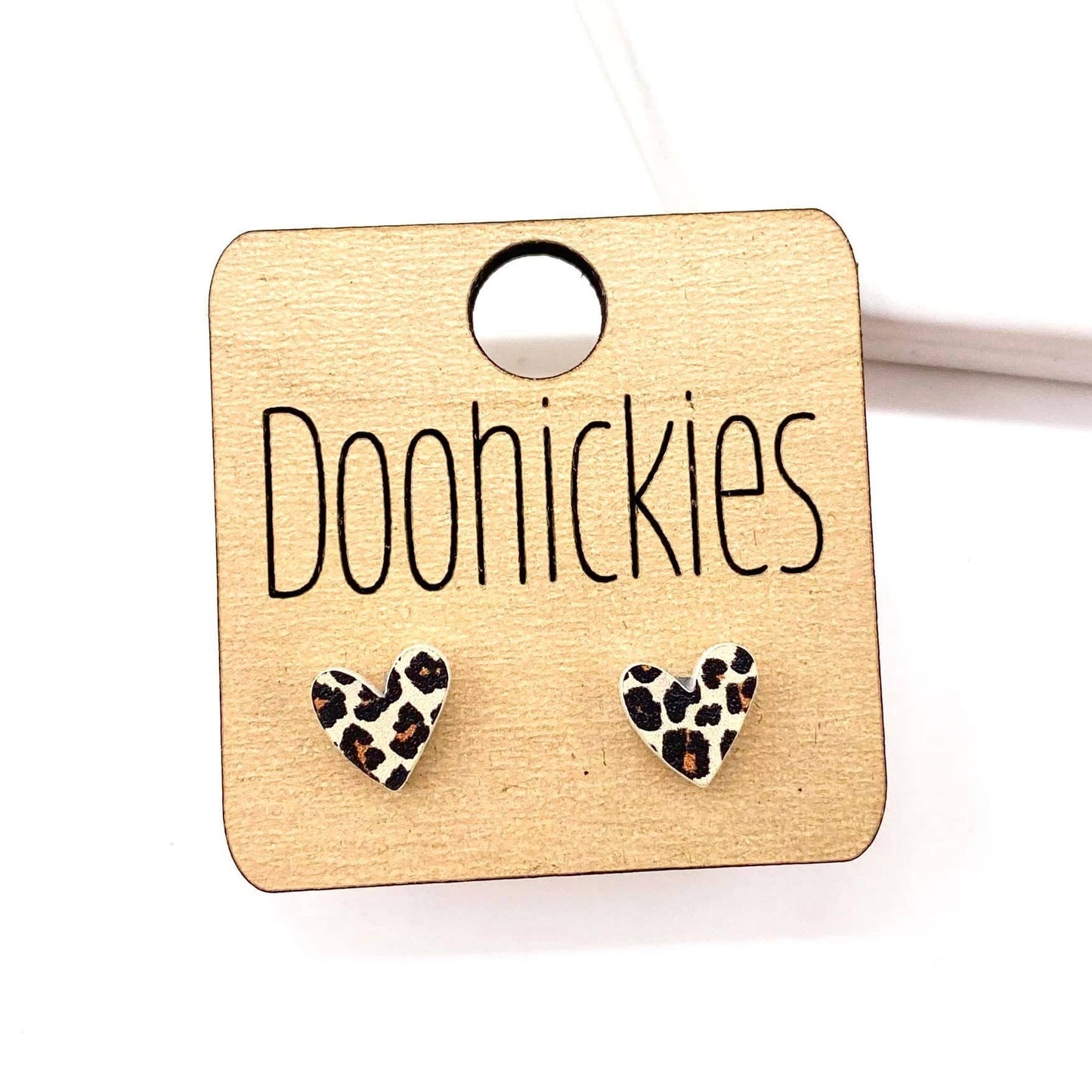 Leopard Heart Studs