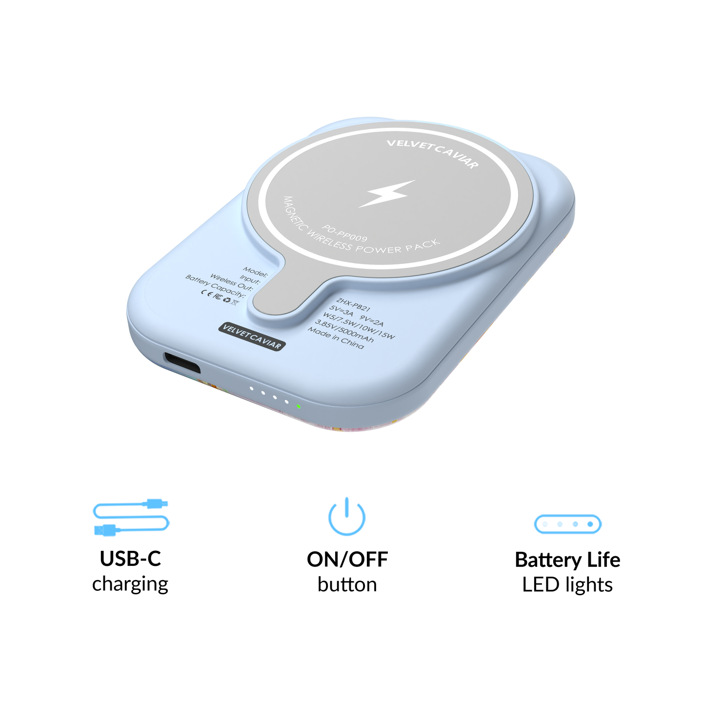 Wireless Phone Charger - Holo Moonstone Marble