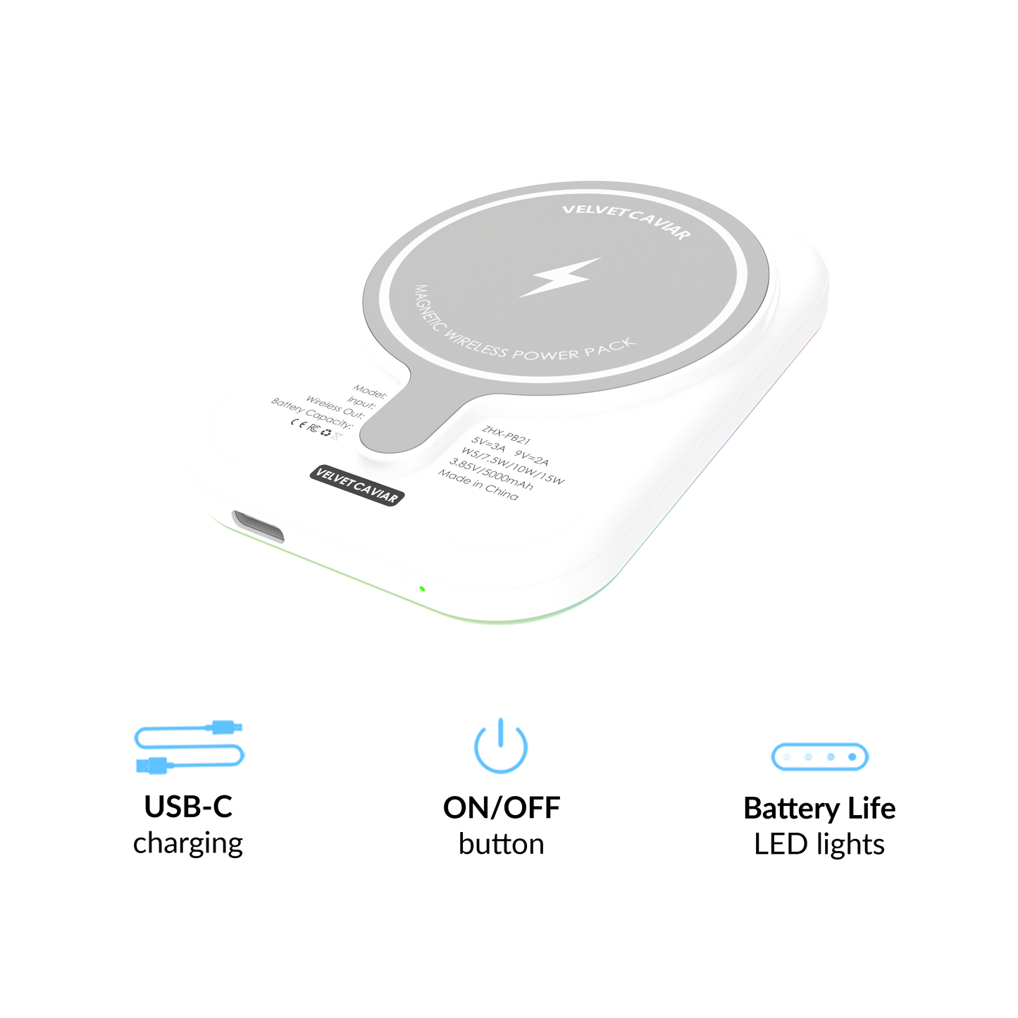 Wireless Phone Charger - White Opal