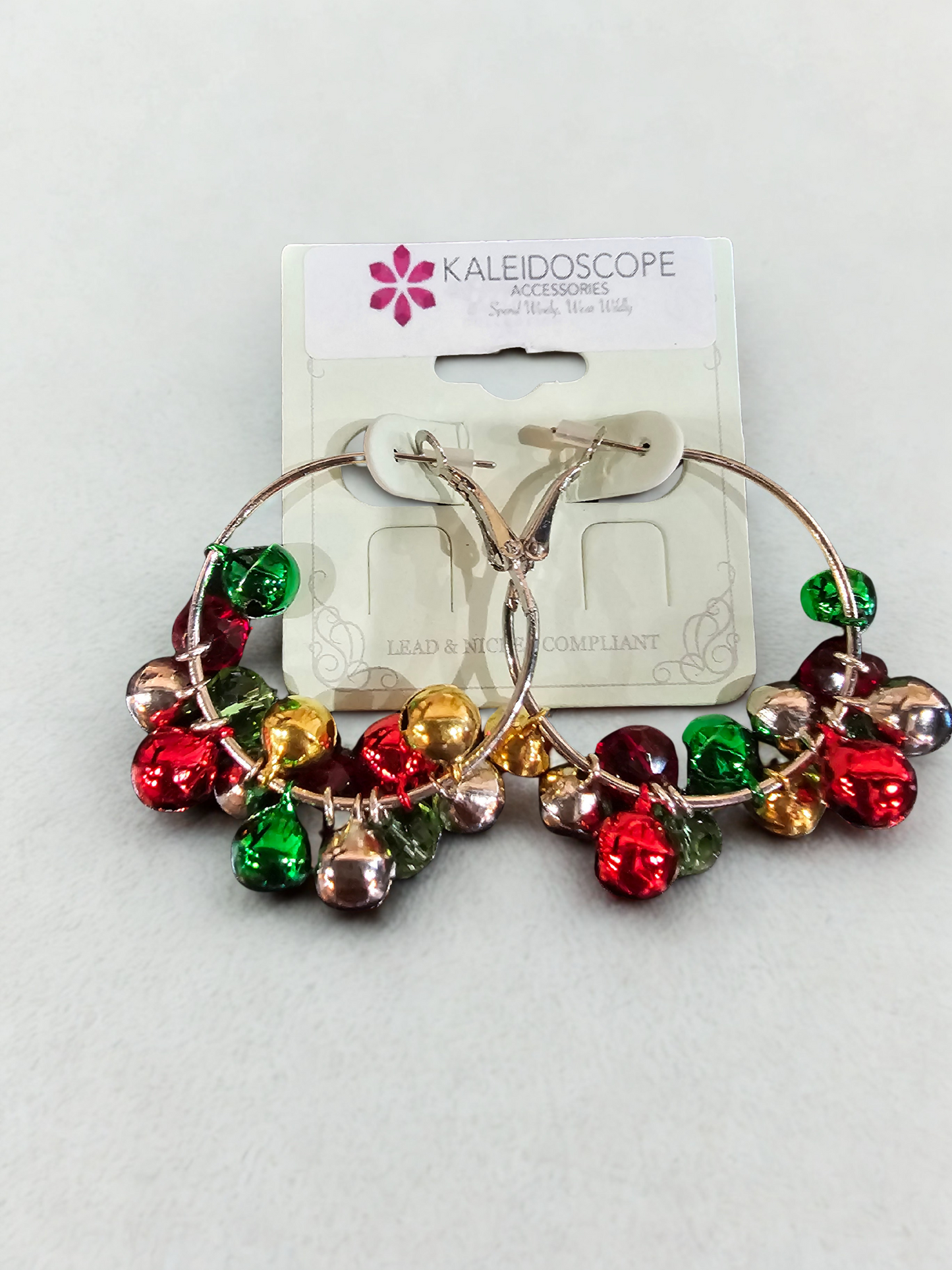 JINGLE BELL SILVER HOOPS