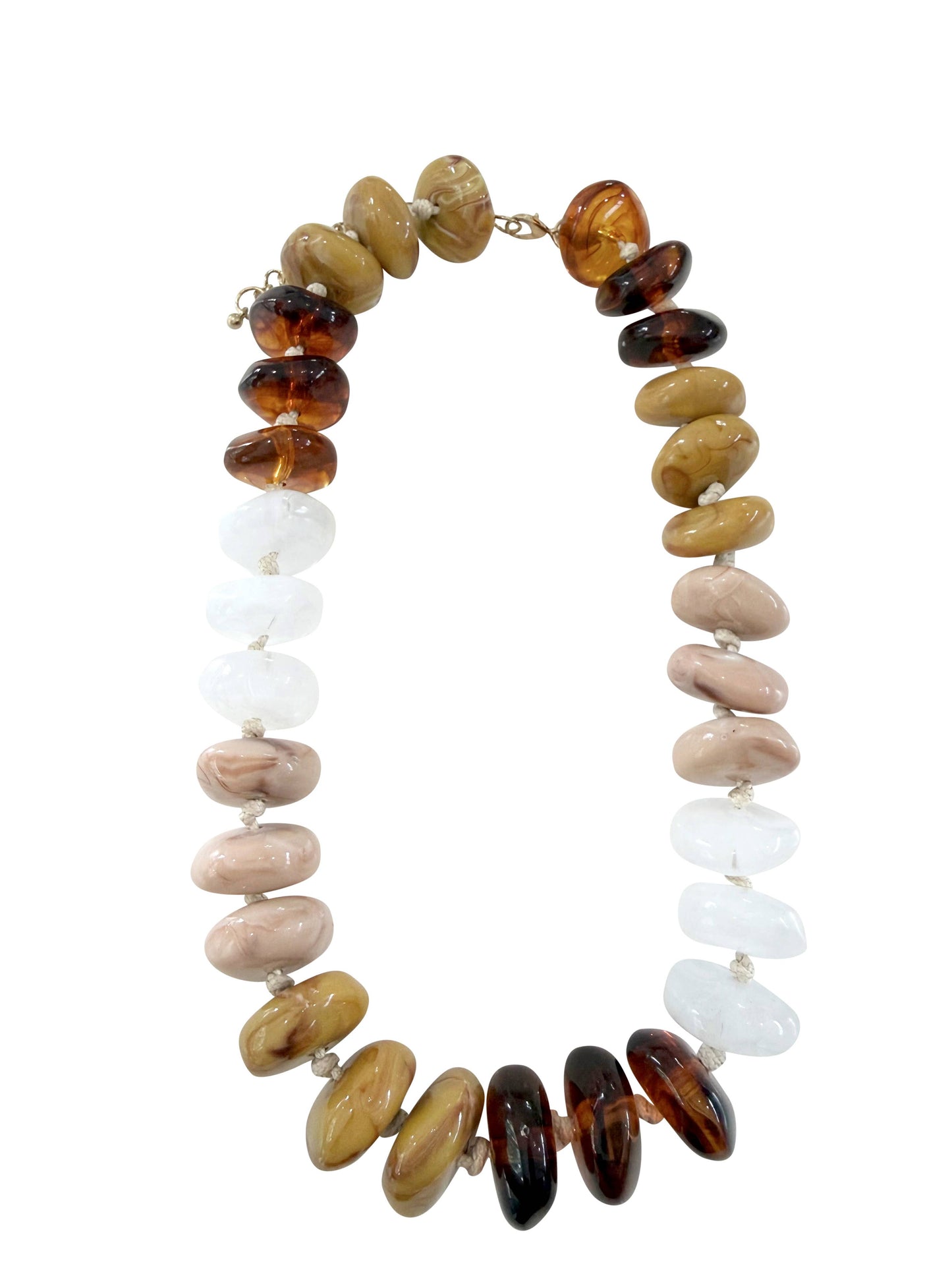 Delray Chunky Beaded Necklace - Tan Tortoise