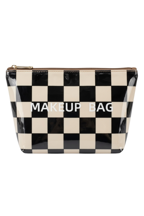 Black & White Checkered MAKEUP BAG