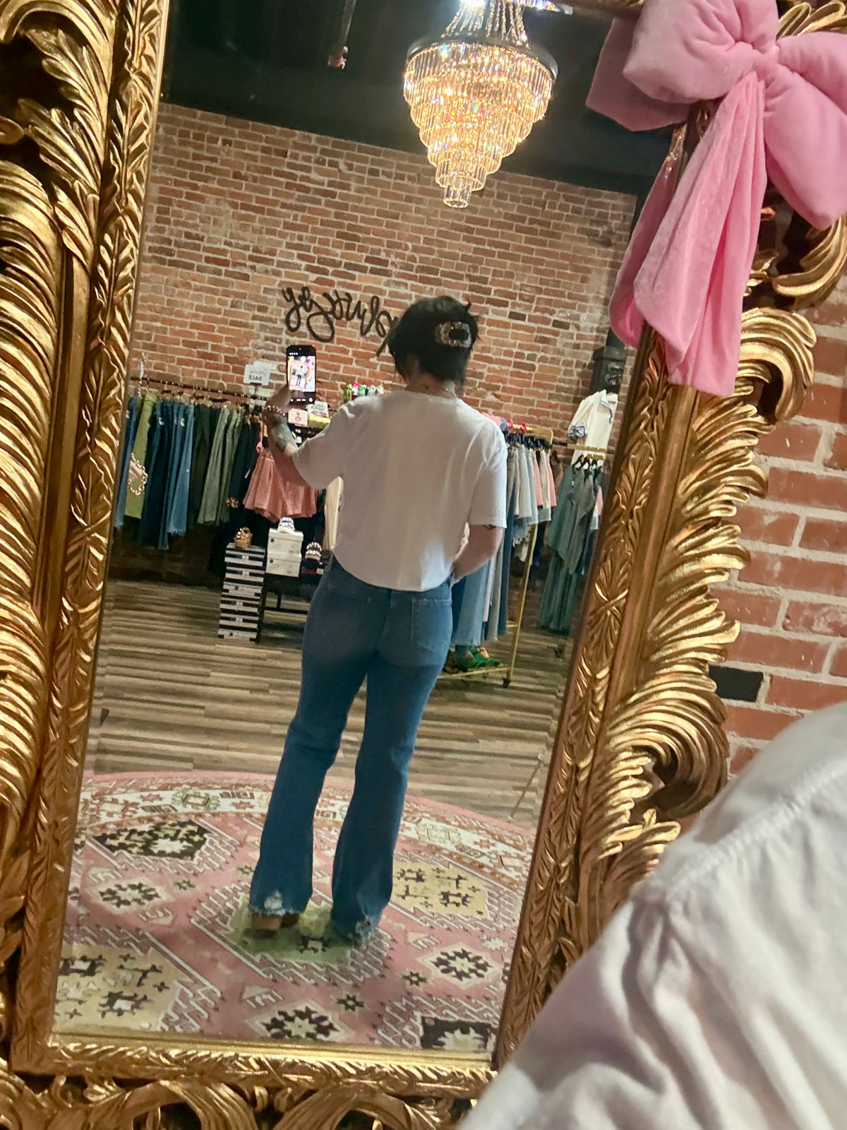 Mid Rise Easy Flare Jeans w/Tint