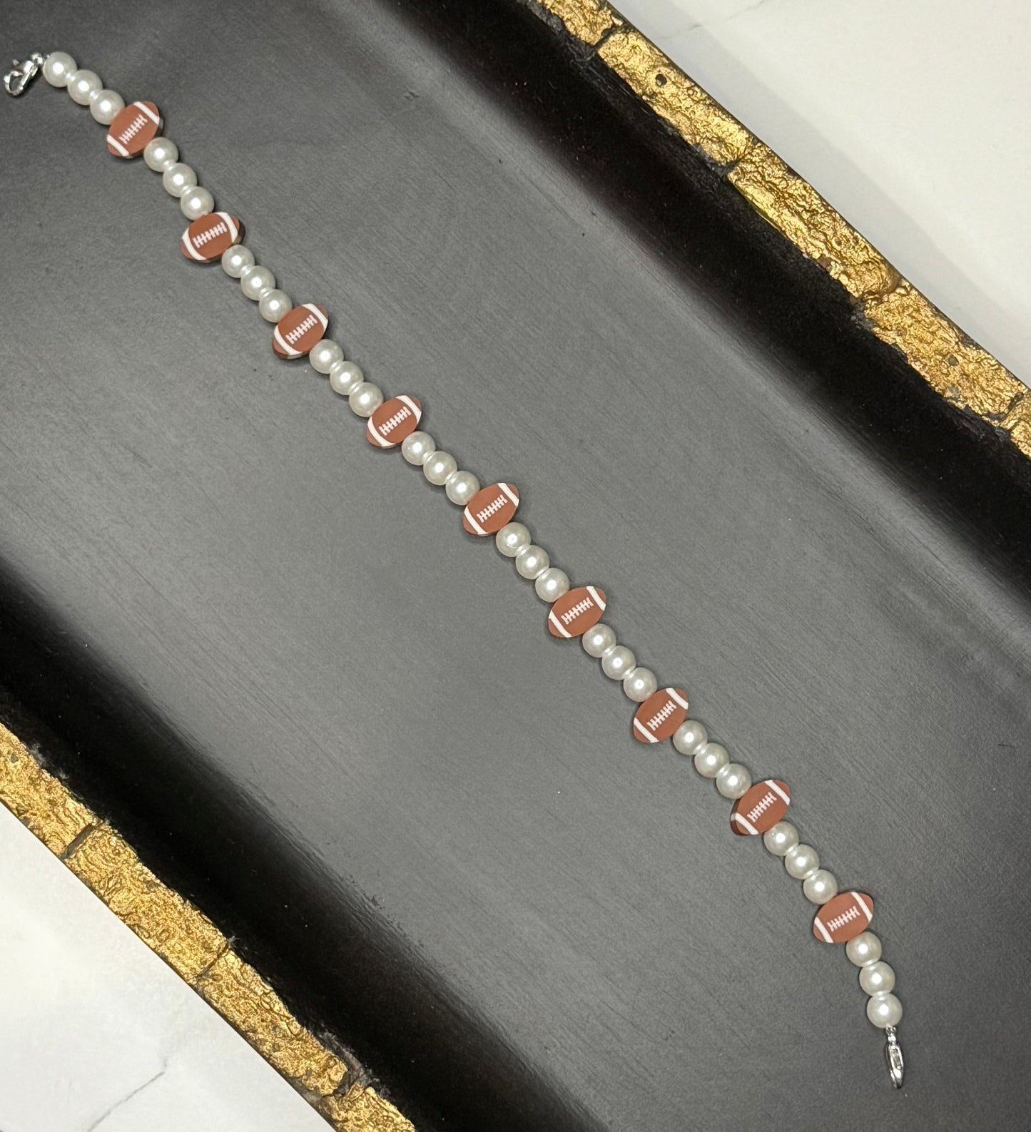 Football & Pearl Hat Chain