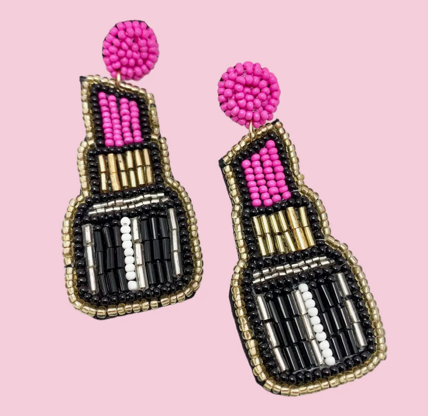 LIPSTICK BEADED EARRINGS