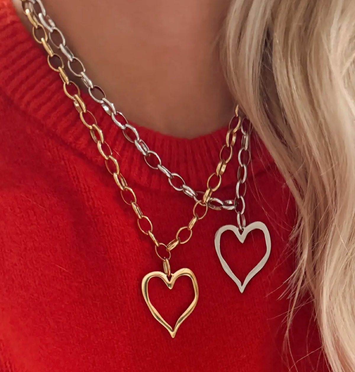 Large Open Heart Necklace