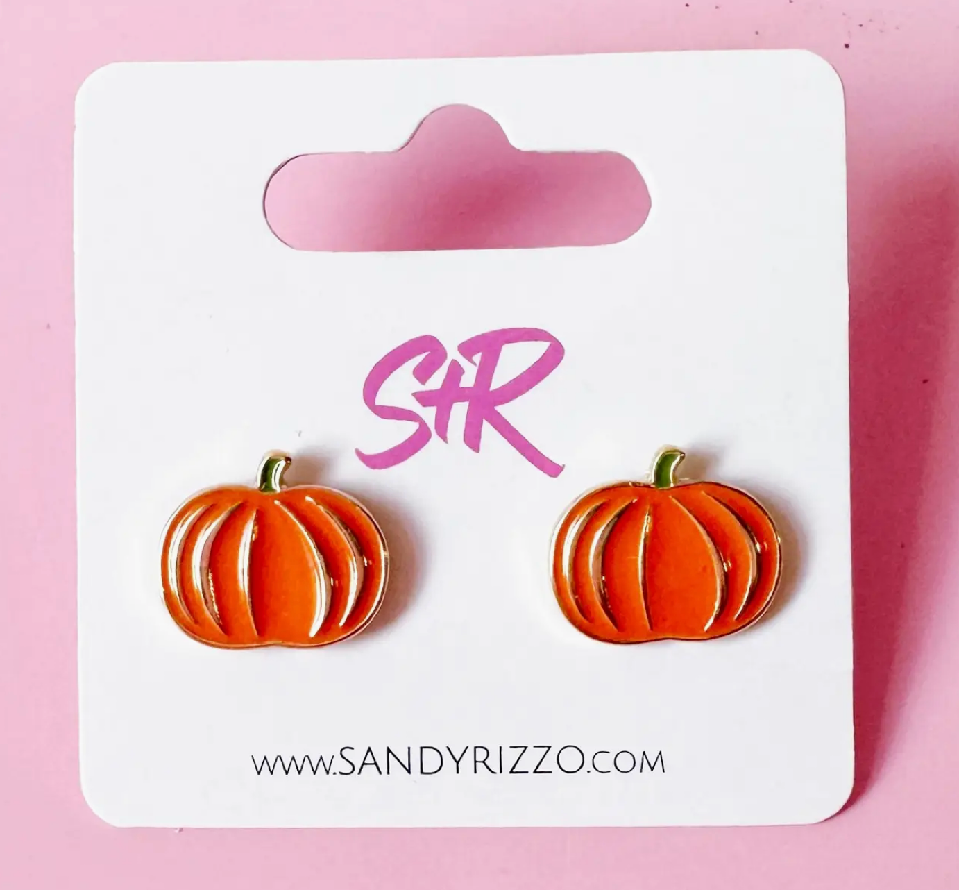 Pumpkin Enamel Stud Earrings