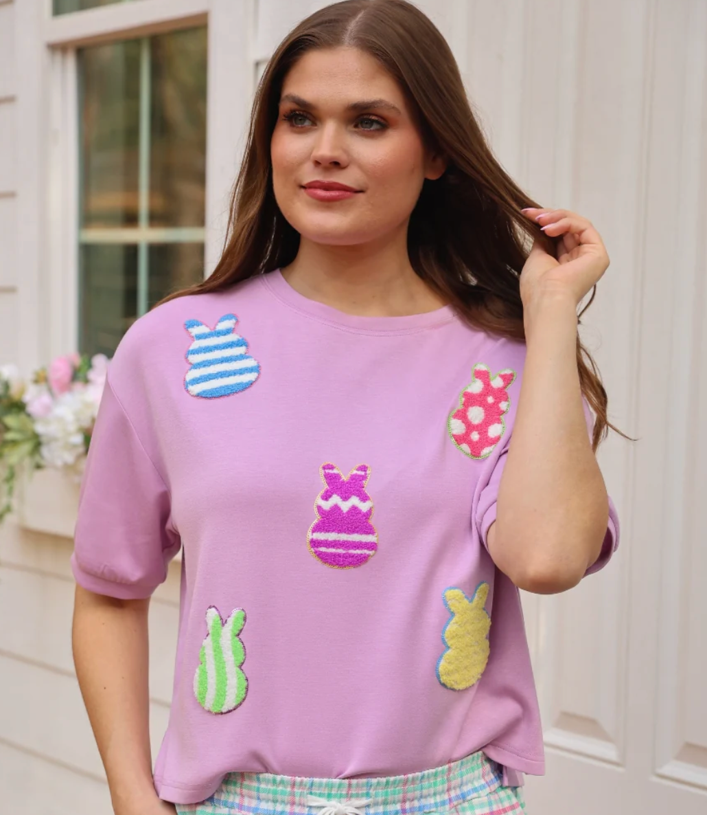 Calling My Peeps Chenille Top - Lavender