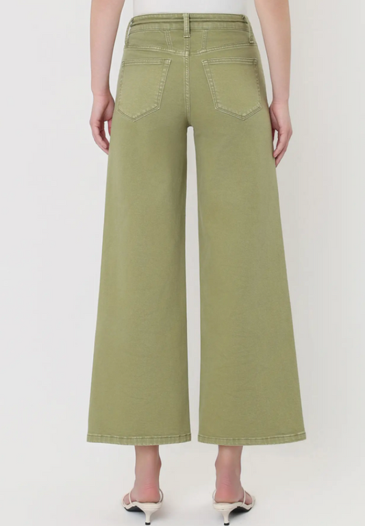 High Rise Drawstring Crop Wide Eucalyptus