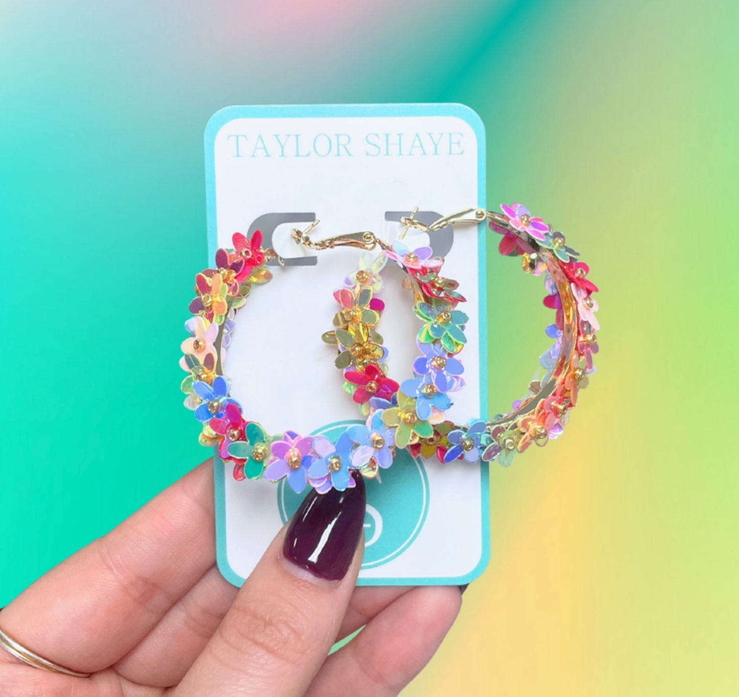 Lily Flower Hoops - Rainbow