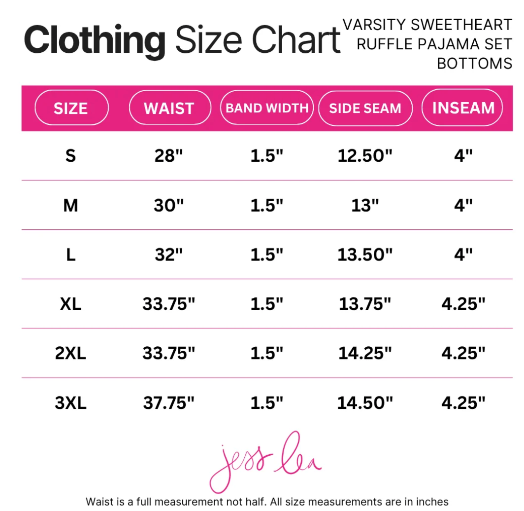 Varsity Sweetheart Ruffle Pajama Set