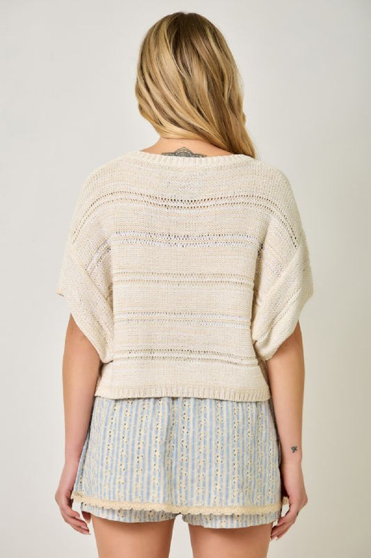 Melange Relaxed Pullover Sweater