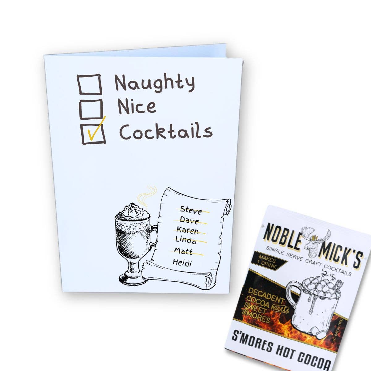 Cocktail and Cards / Naughty, Nice, Cocktails Card