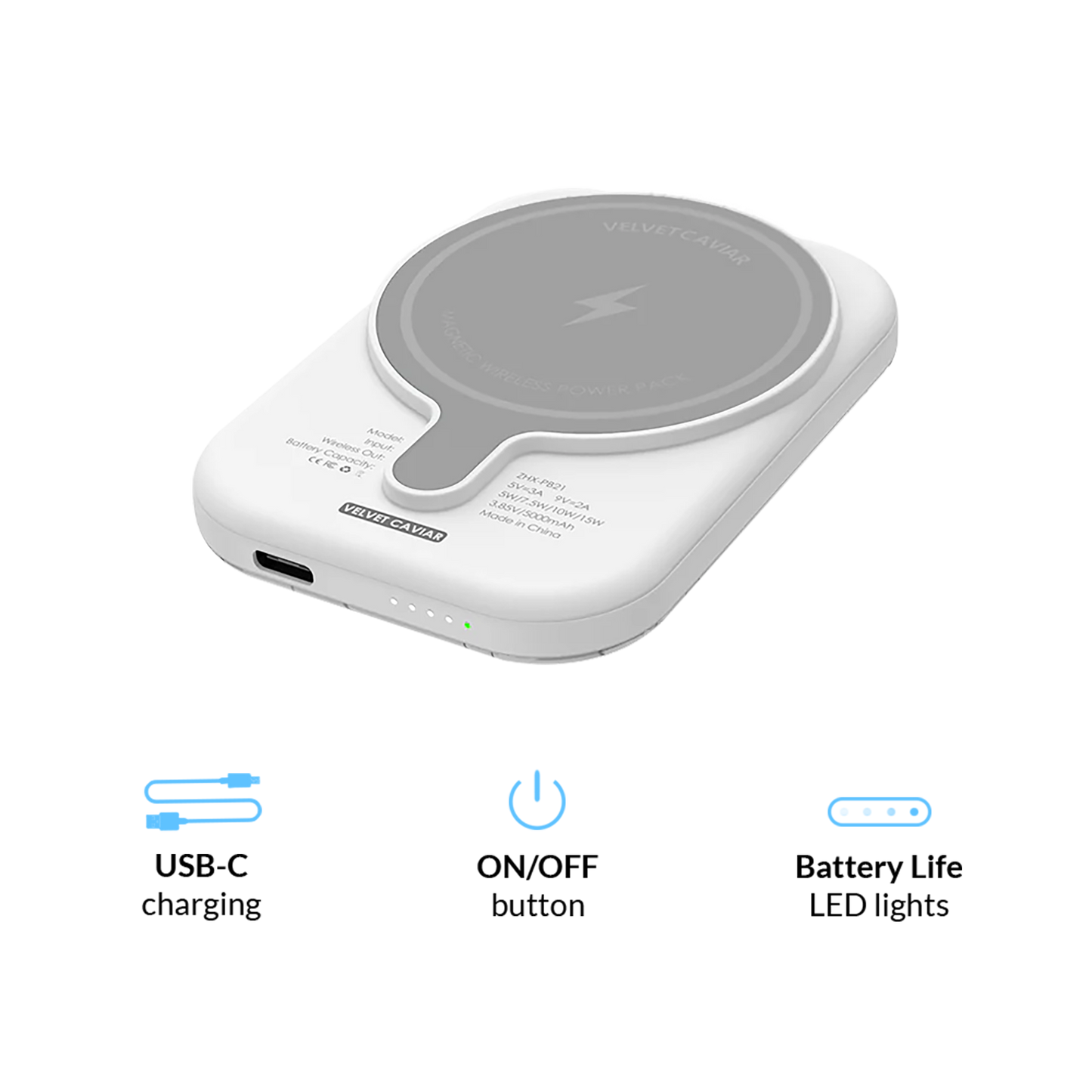 Wireless Phone Charger - French Blue Floral