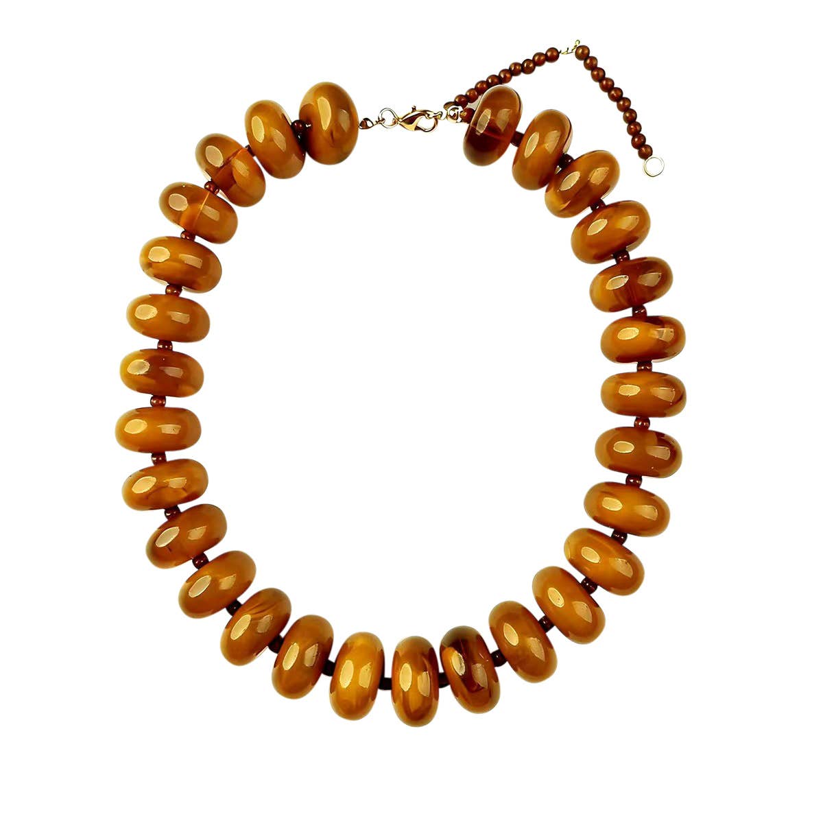 Bailey Chunky Beaded Necklace - Tortoise