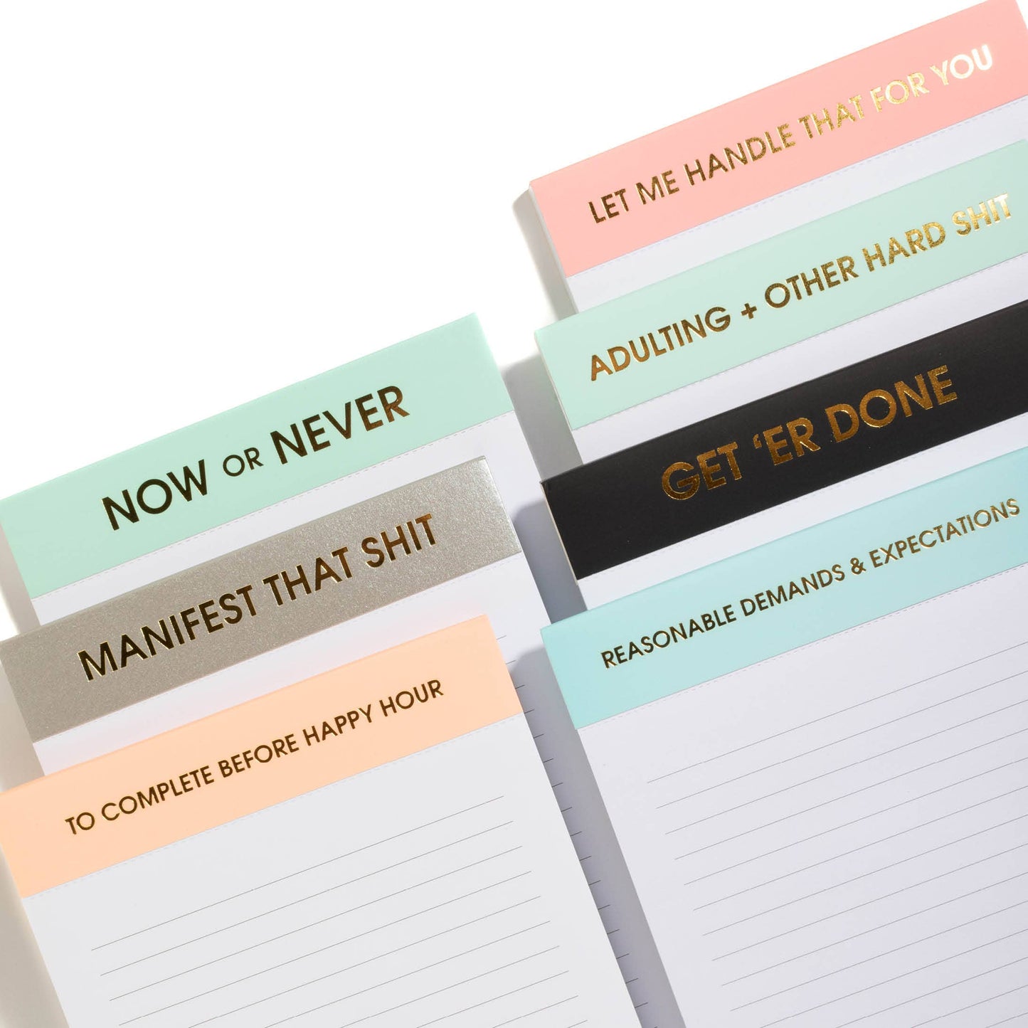 Adulting + Other Hard Shit Lined Notepad Sea Foam Green