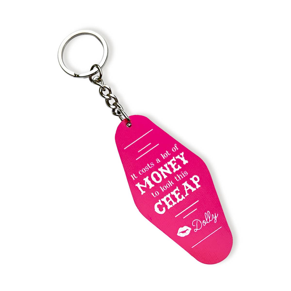 Hot Pink/White Acrylic Costs a Lot Keychain