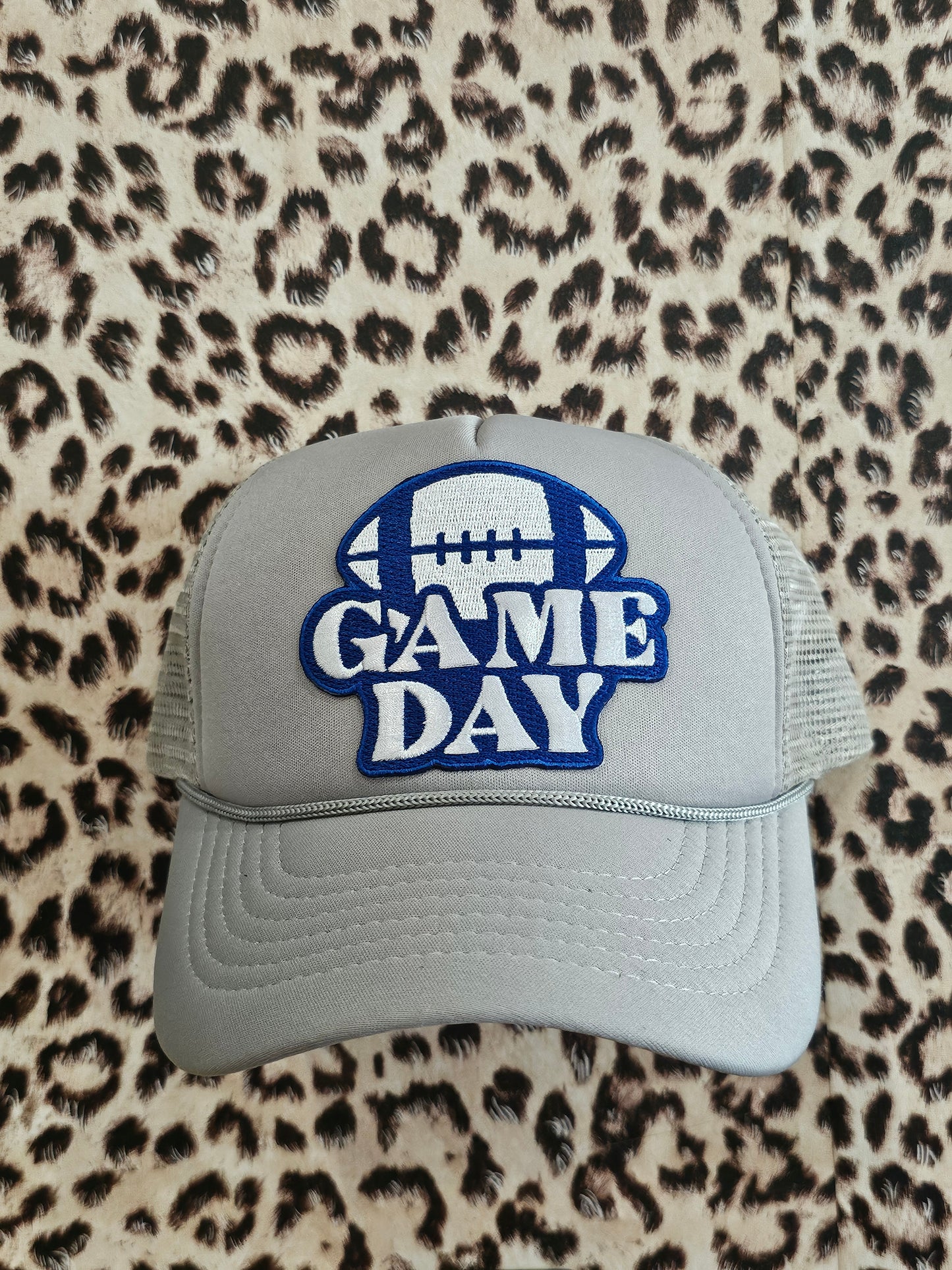 Royal Blue Game Day Football Patch Trucker Hat