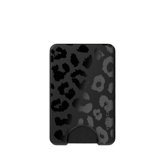 Magnetic Phone Wallet - Black Leopard