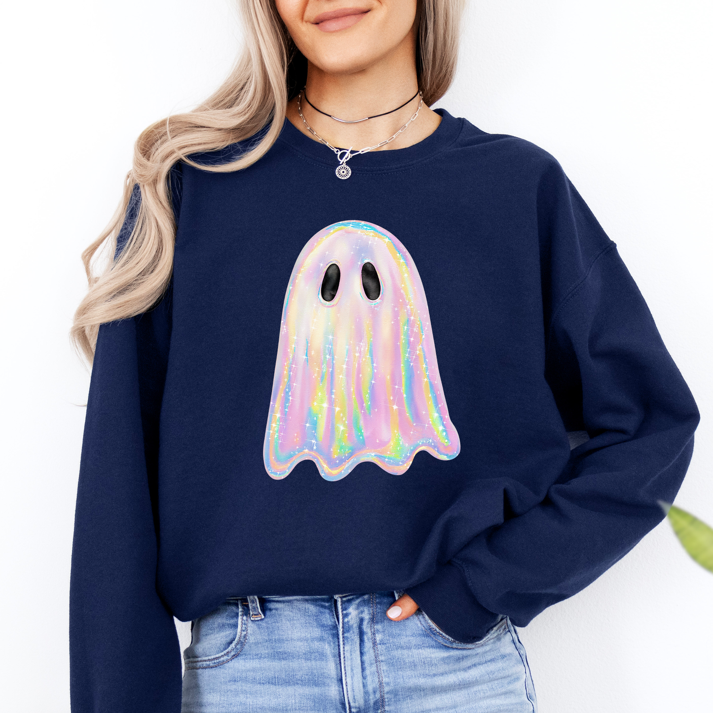 Shimmering Ghost, Iridescent Ghost Halloween Sweatshirt