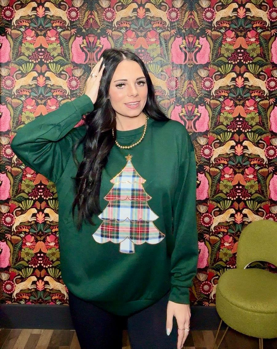 Plaid Christmas Tree Pull Over