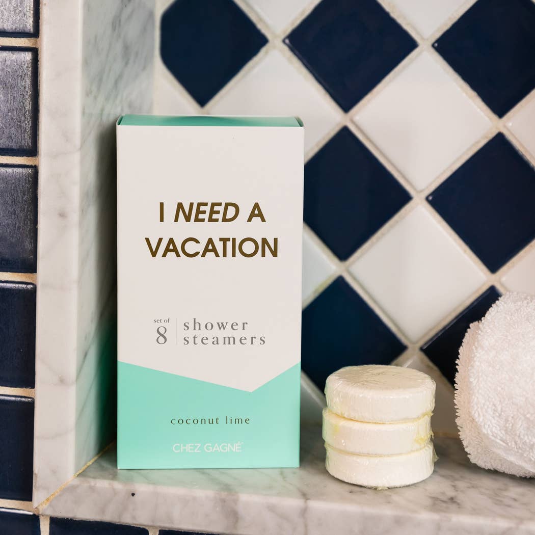 "I Need A Vacation" Shower Steamers - Coconut Lime - Set of 8