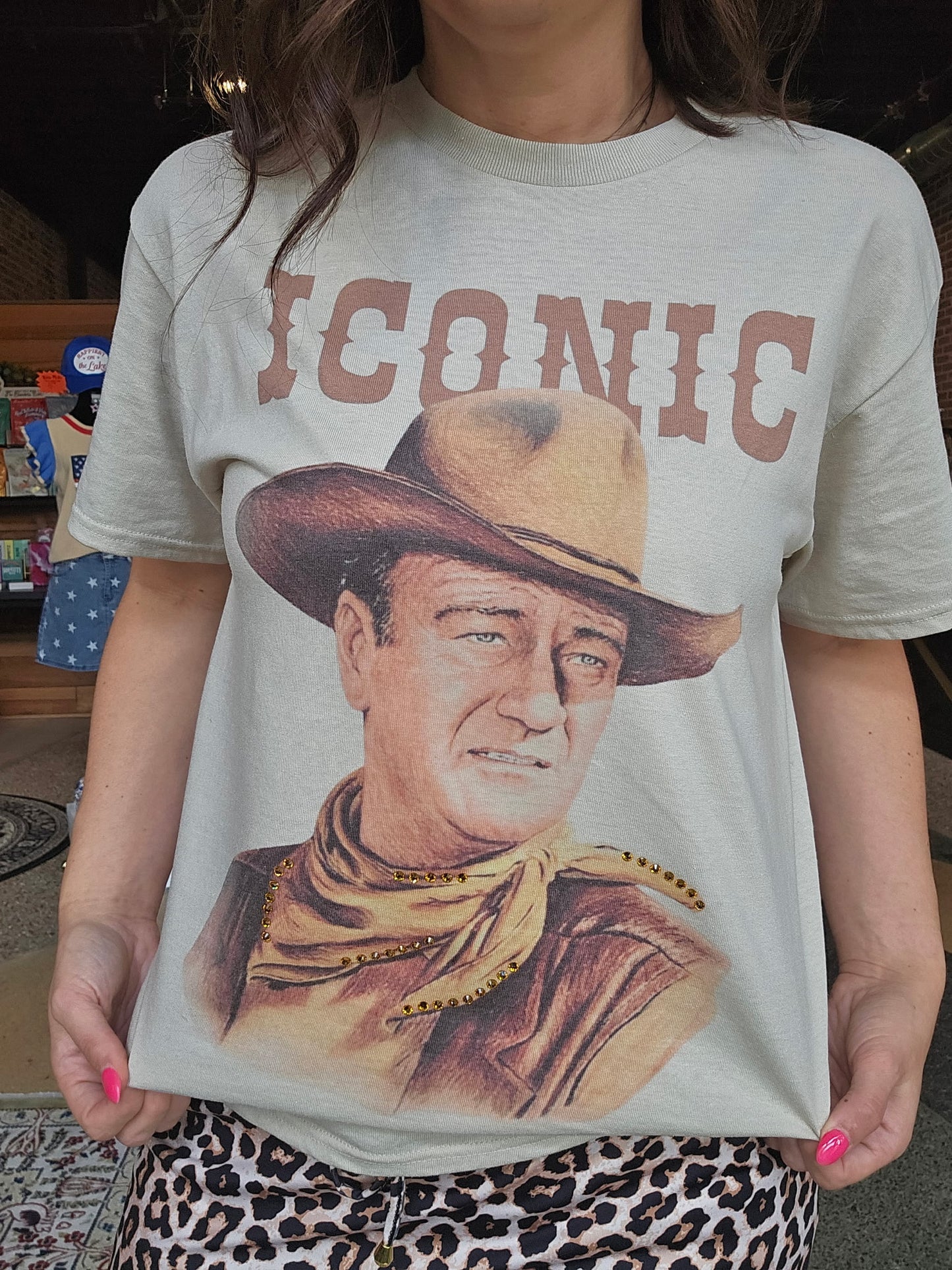 "Iconic" John Wayne Rhinestone T-Shirt