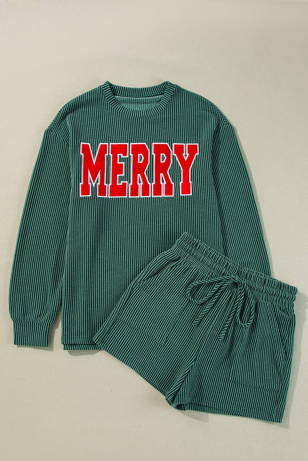 MERRY Graphic LS Top/Shorts Set