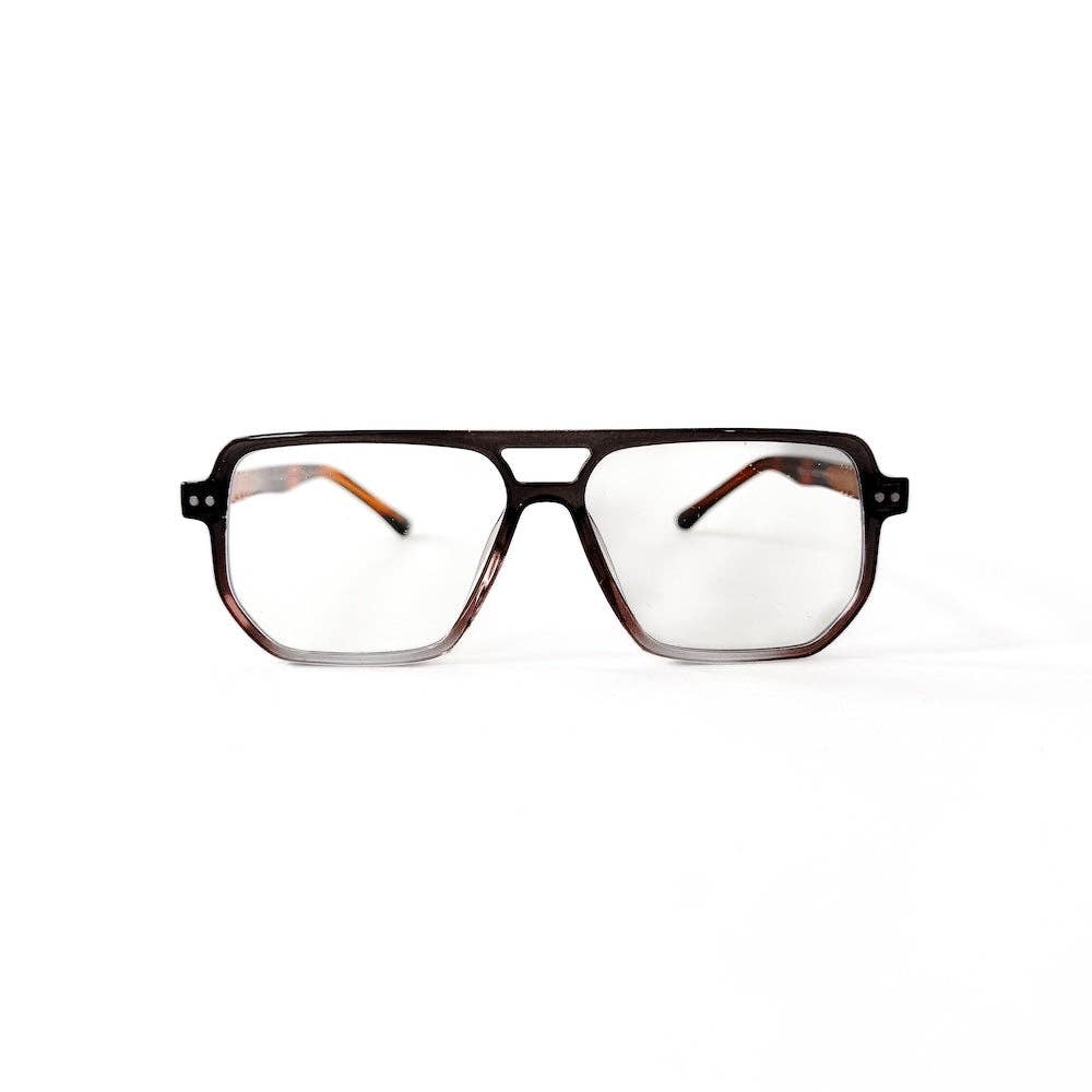 Oversized Square Aviator Blue Light Glasses
