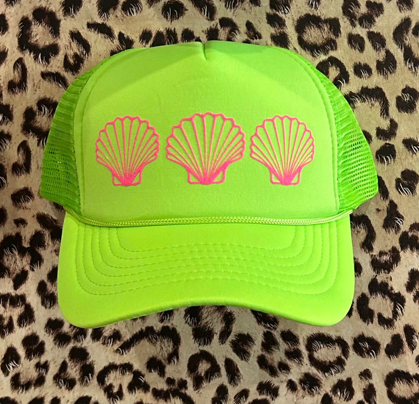 Seashell Neon Green Trucker Hat