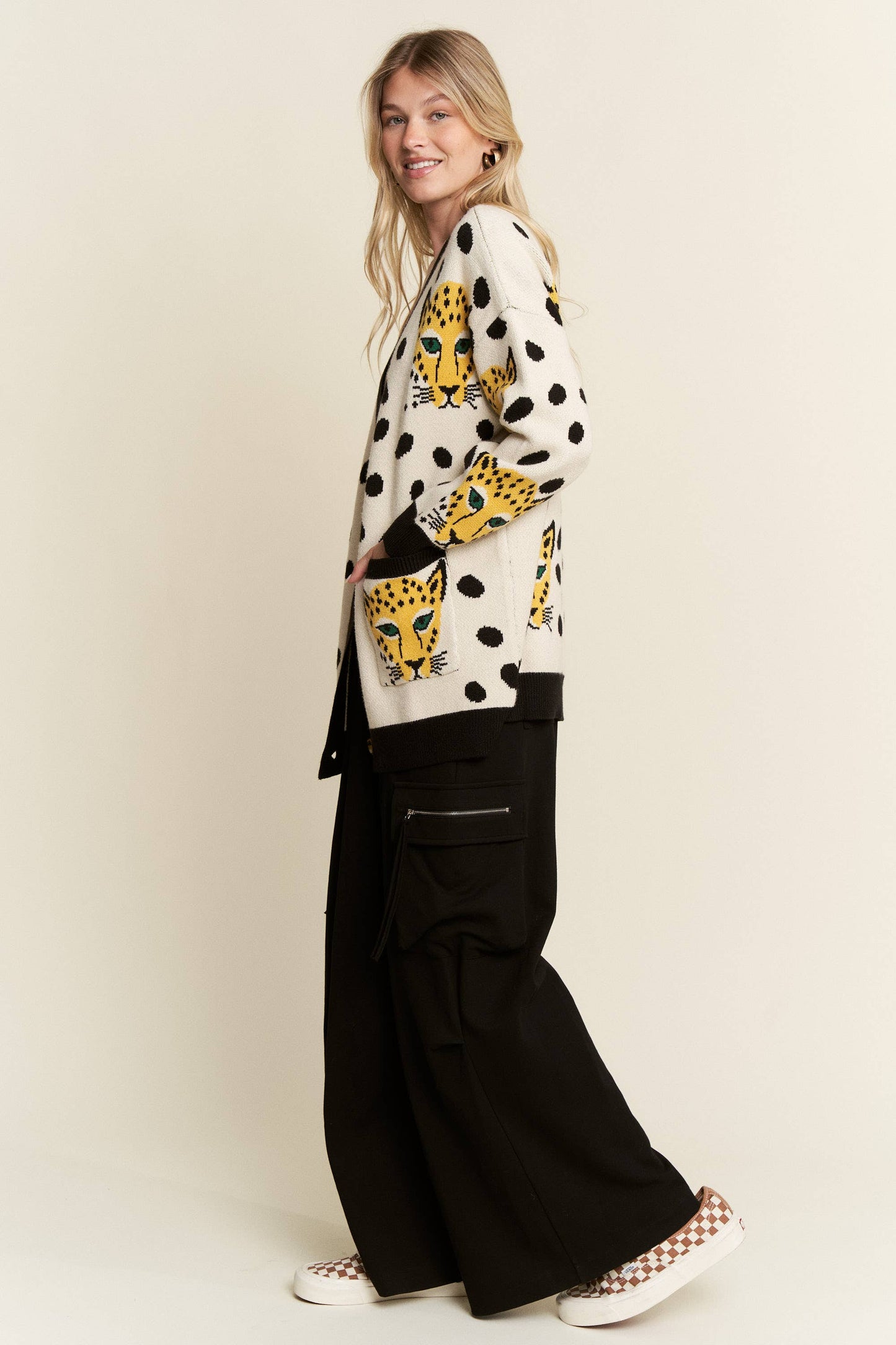PLUS SIZE CHEETAHLICIOUS CARDIGAN