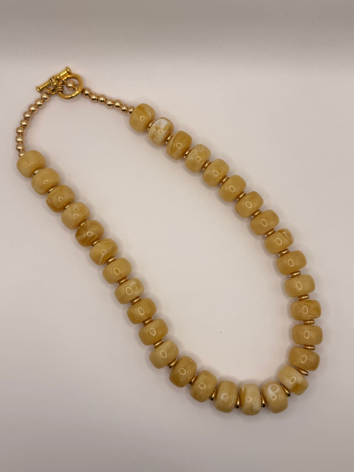 Custard Beaded Necklace
