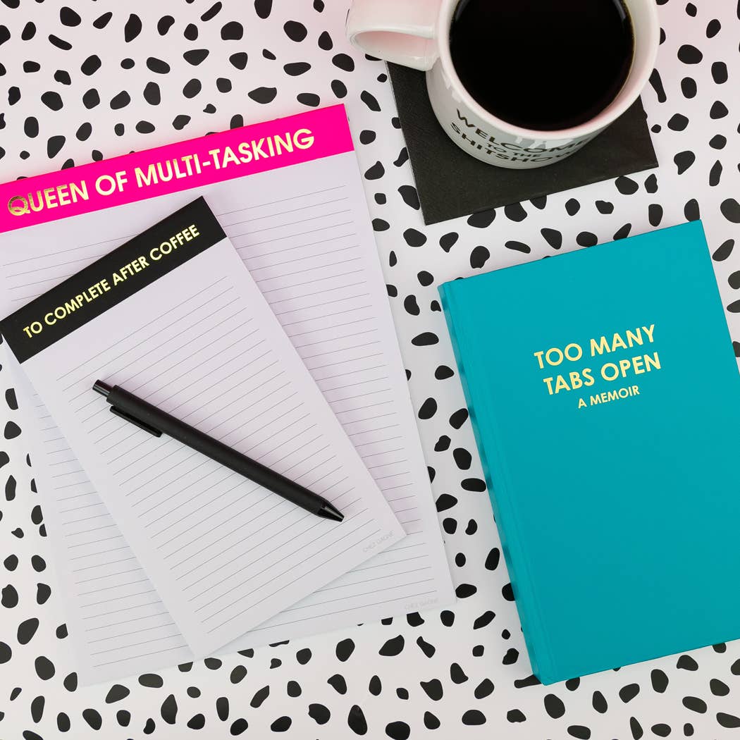 Too Many Tabs Open (a memoir) - Hardcover Daily Journal - Bright Teal