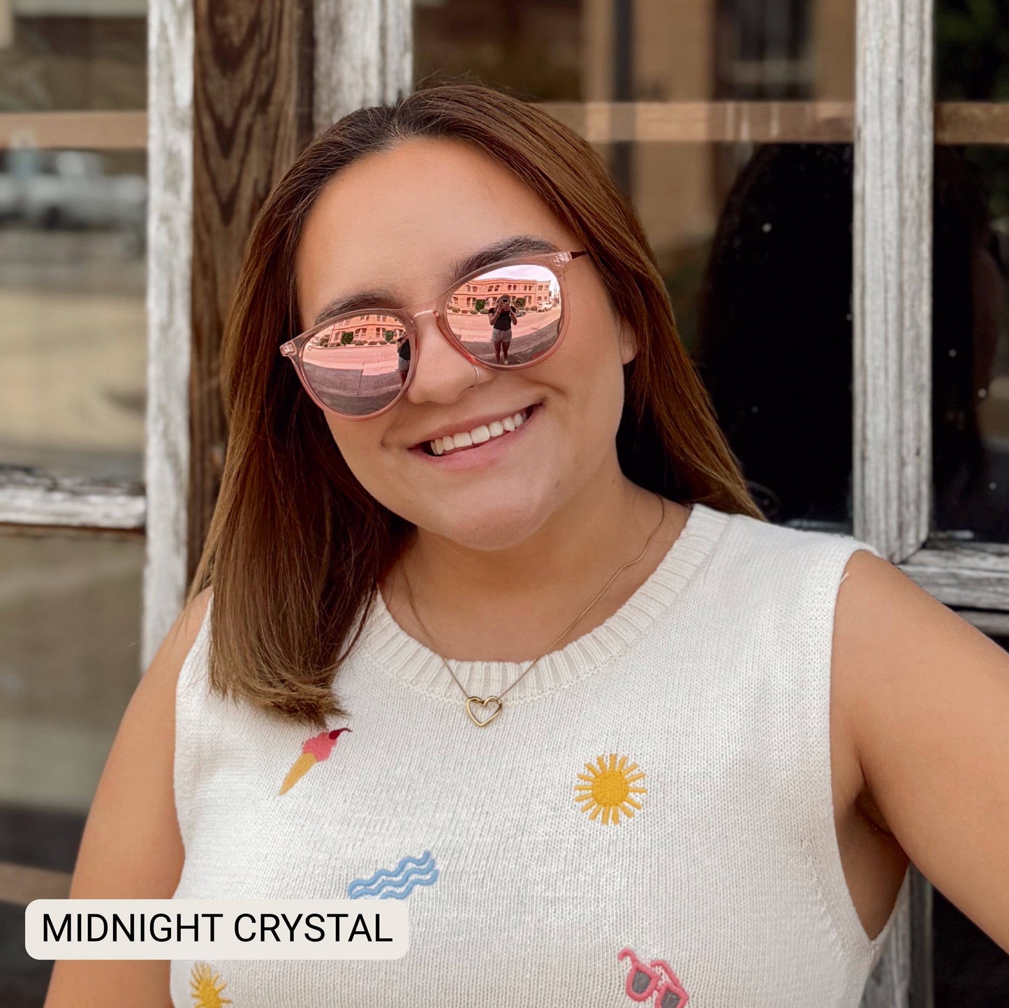 MIDNIGHT - Women's Polarized Medium Horn Sunglasses