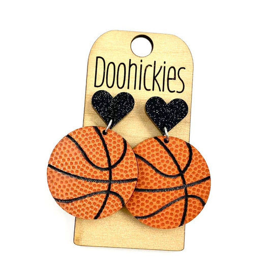Heart Basketball Earrings