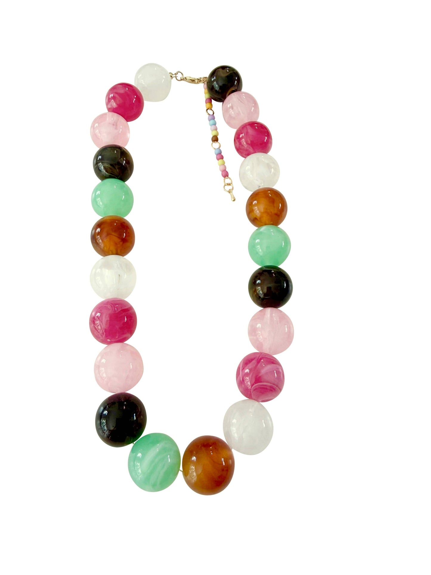 Celia Chunky Beaded Necklace - Pastel
