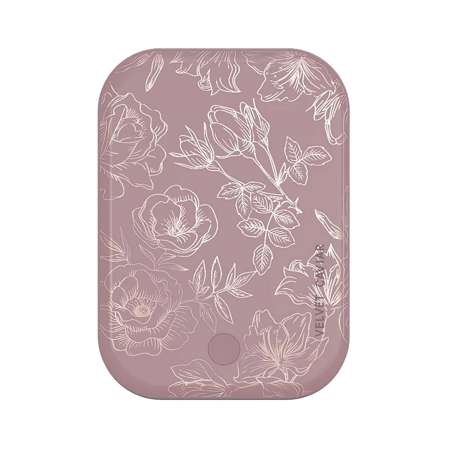 Wireless Phone Charger - Dusty Rose Chrome Floral