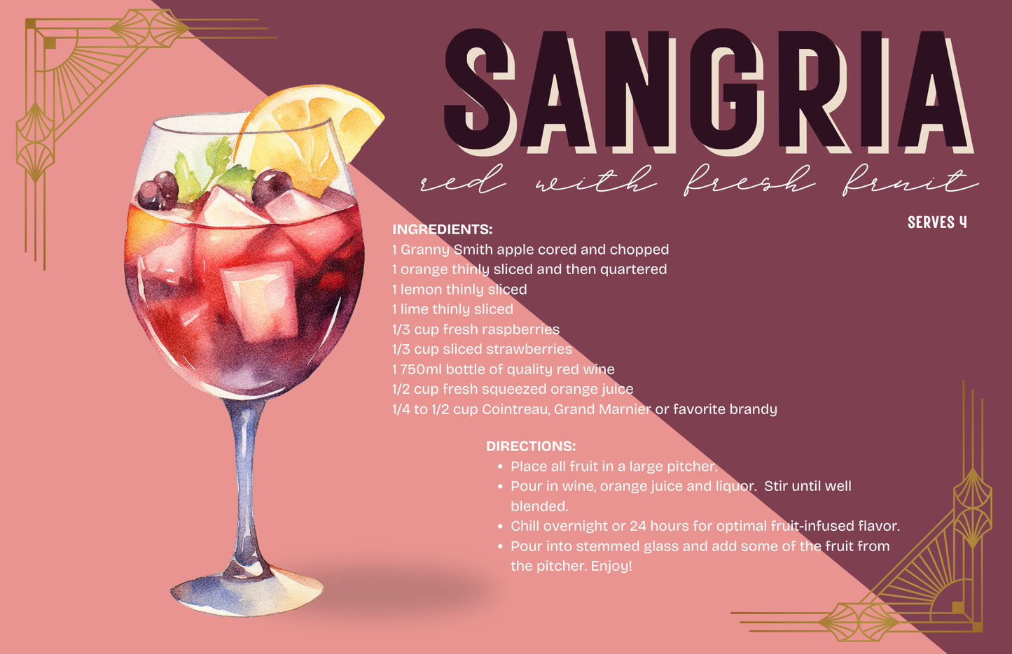 11 x 17 COCKTAILS VOL 2 Insert Set of 10