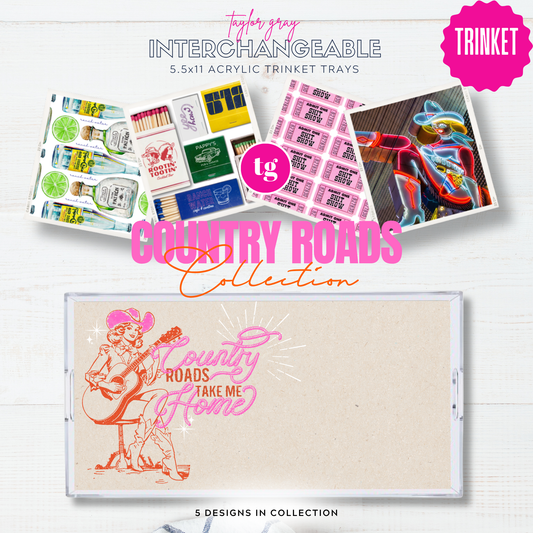 5.5 x 11 COUNTRY ROADS Insert Set of 5