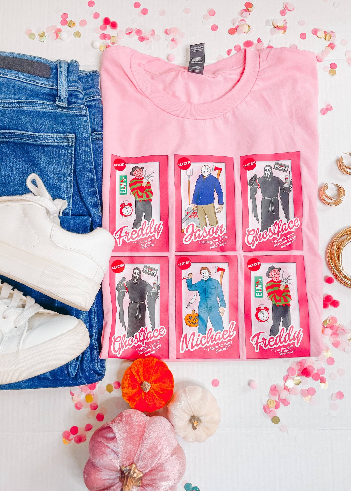 Horror Movie Characters Barbies Graphic Tee (S-2XL)