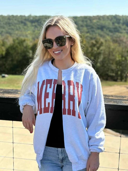 MERRY INSIDE OUT/SPLIT SWEATSHIRT