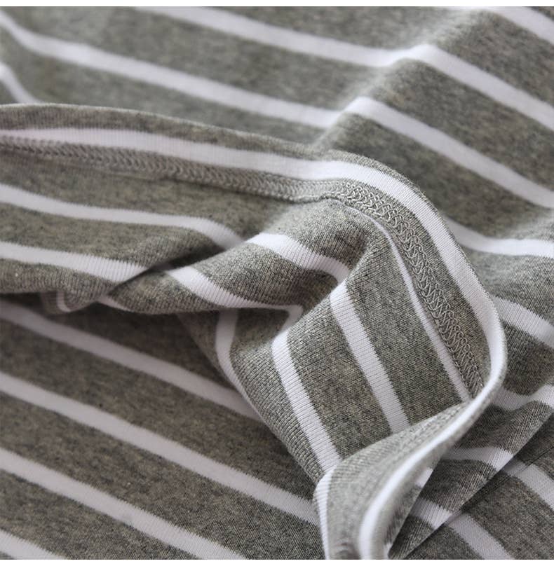 Basic Cotton Stripe Tank Top w/Self Bra
