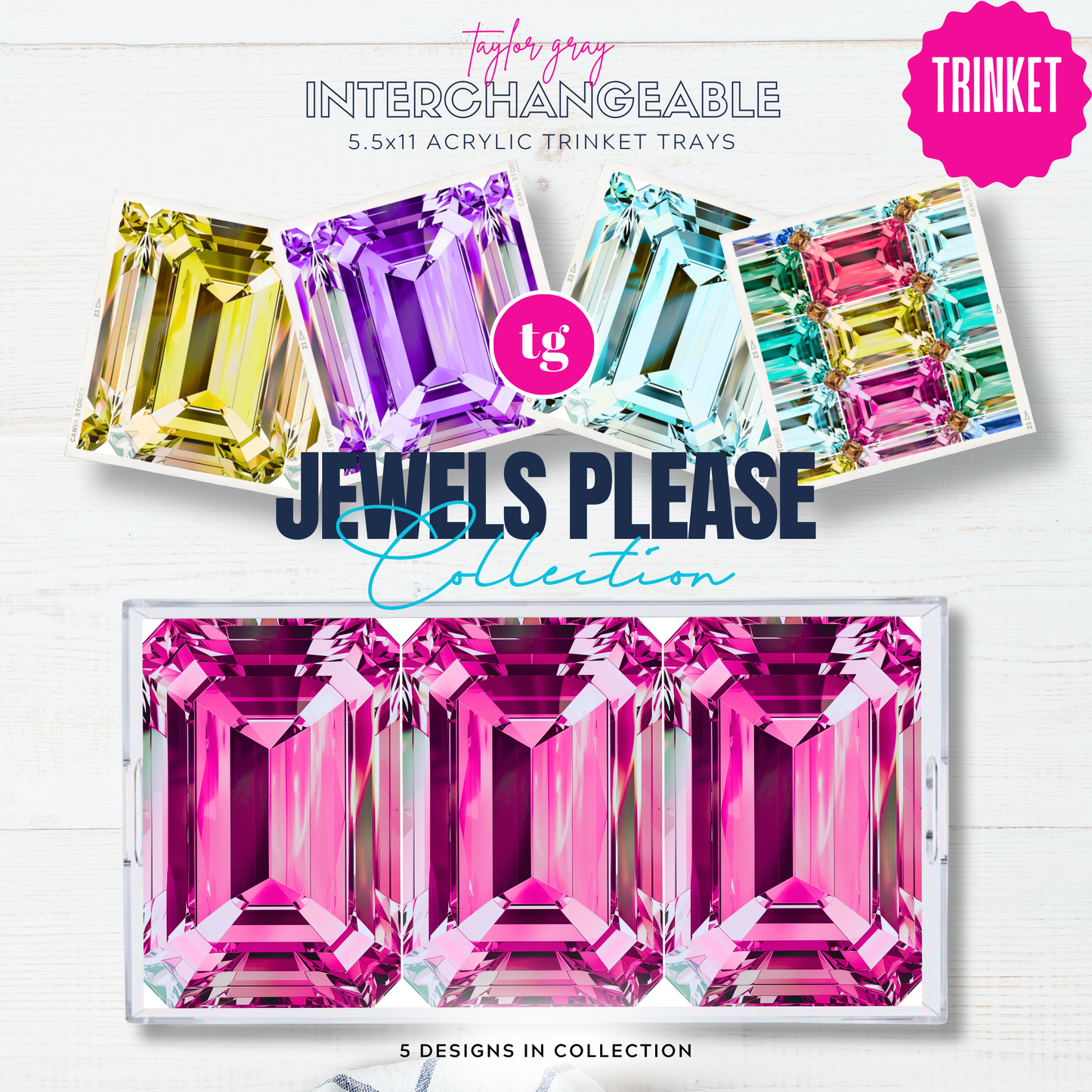 5.5 x 11 JEWELS PLEASE Insert Set of 5