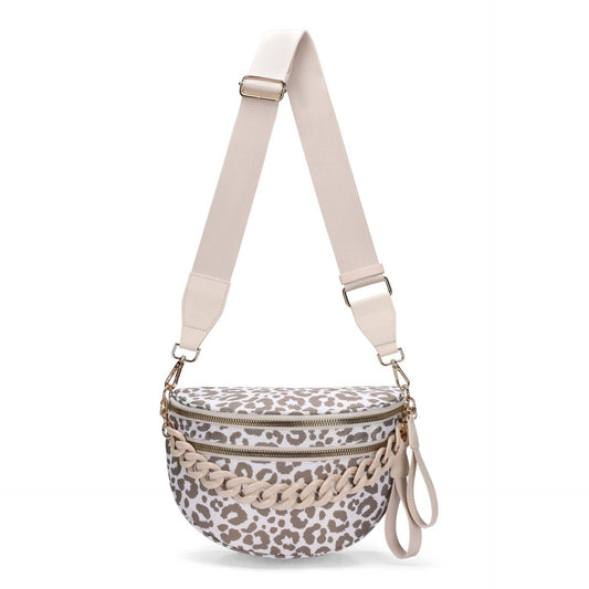 Leopard Crossbody Bum Bag w/Chain